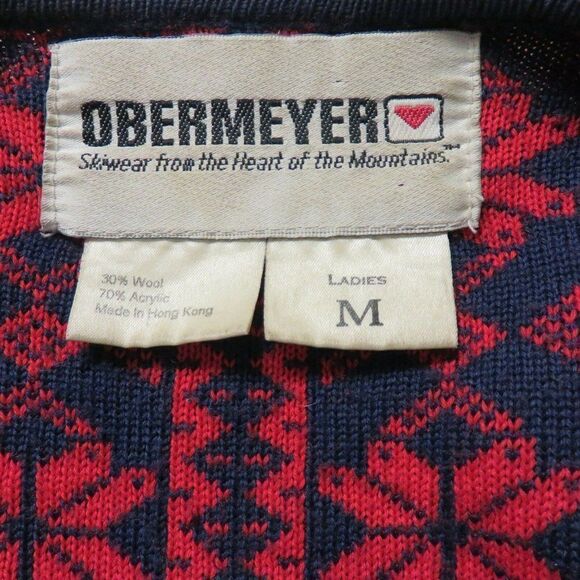 Vtg Obermeyer M Fair Isle Nordic Ski Sweater - Picture 8 of 8